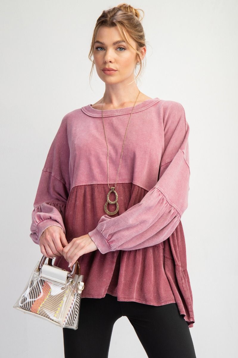 Mulberry Peplum Top