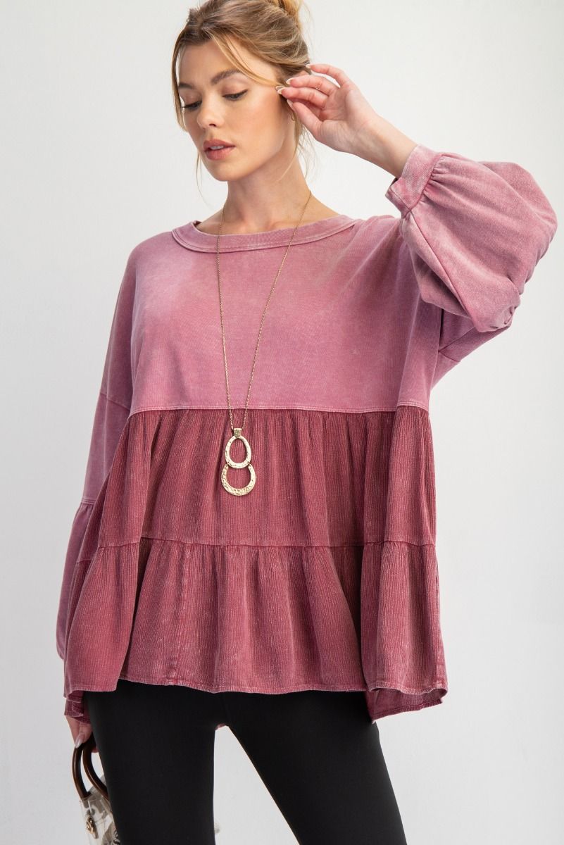 Mulberry Peplum Top