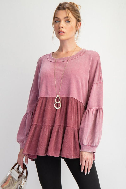 Mulberry Peplum Top