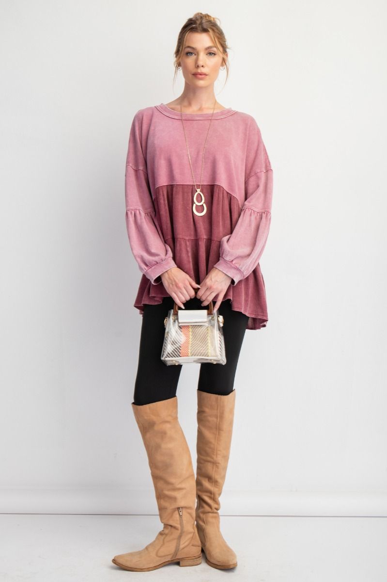 Mulberry Peplum Top