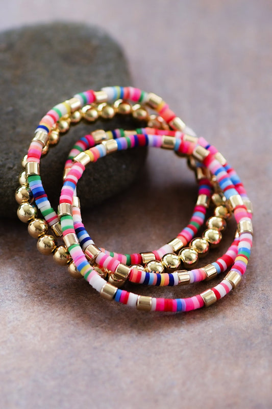 Multi Color Stretch Bracelet Stack