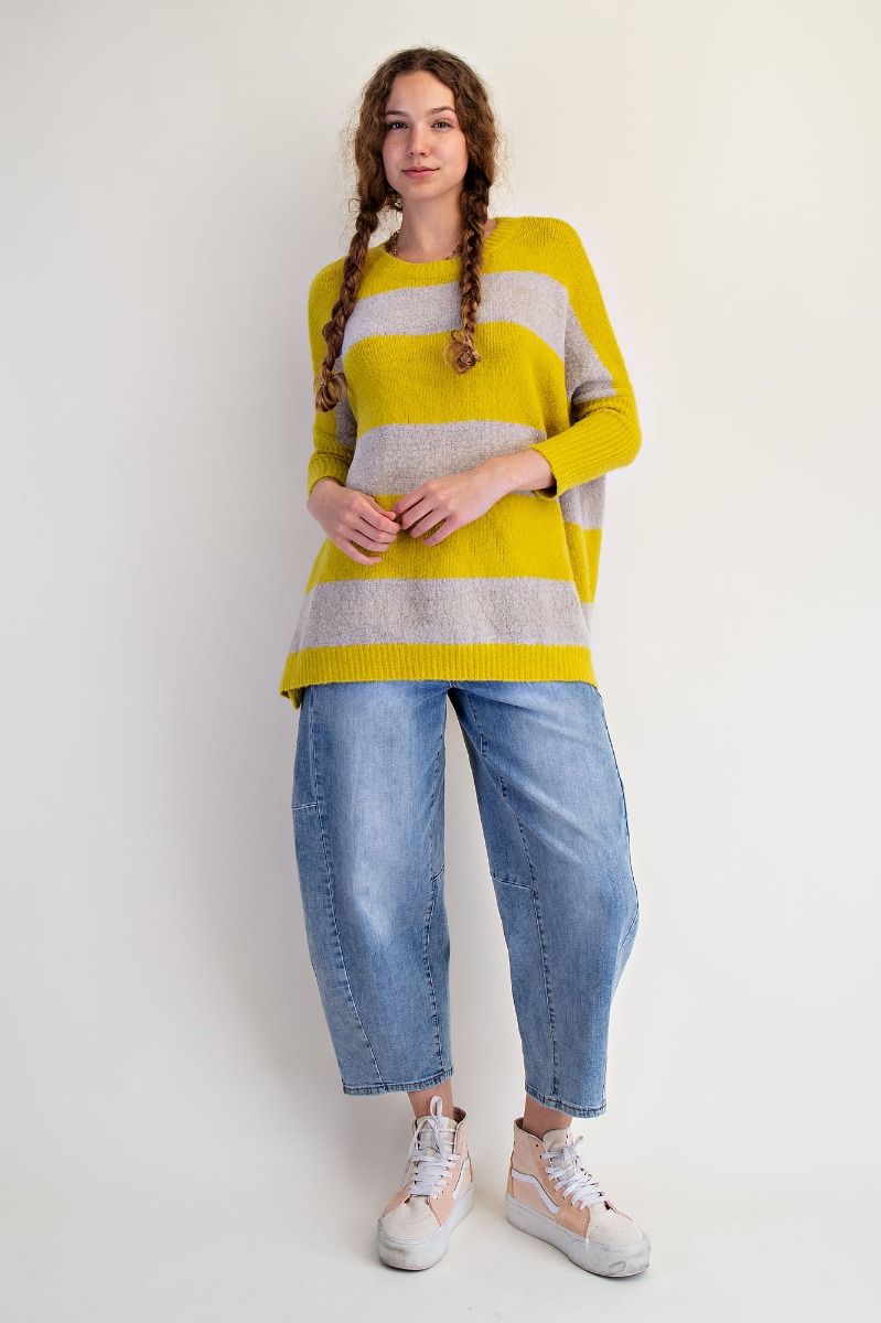 Side Slit Stripe Sweater