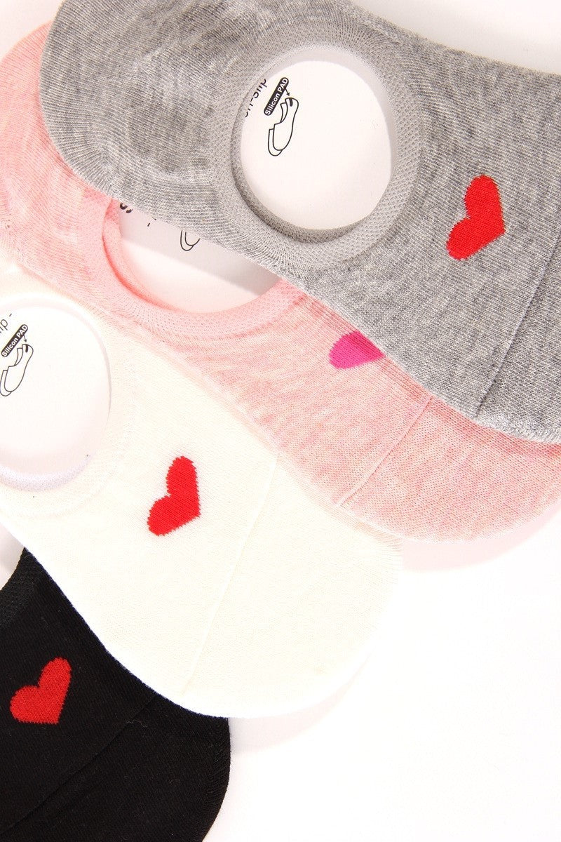 No Show Heart Socks