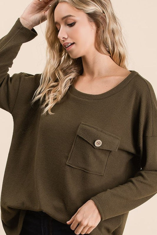 Brushed Olive High Low Top