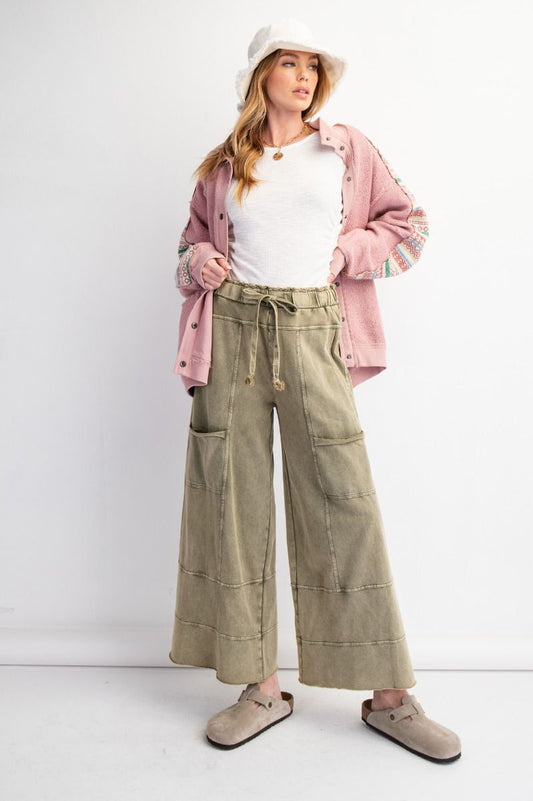 Wide Leg Cargo Pant Olive