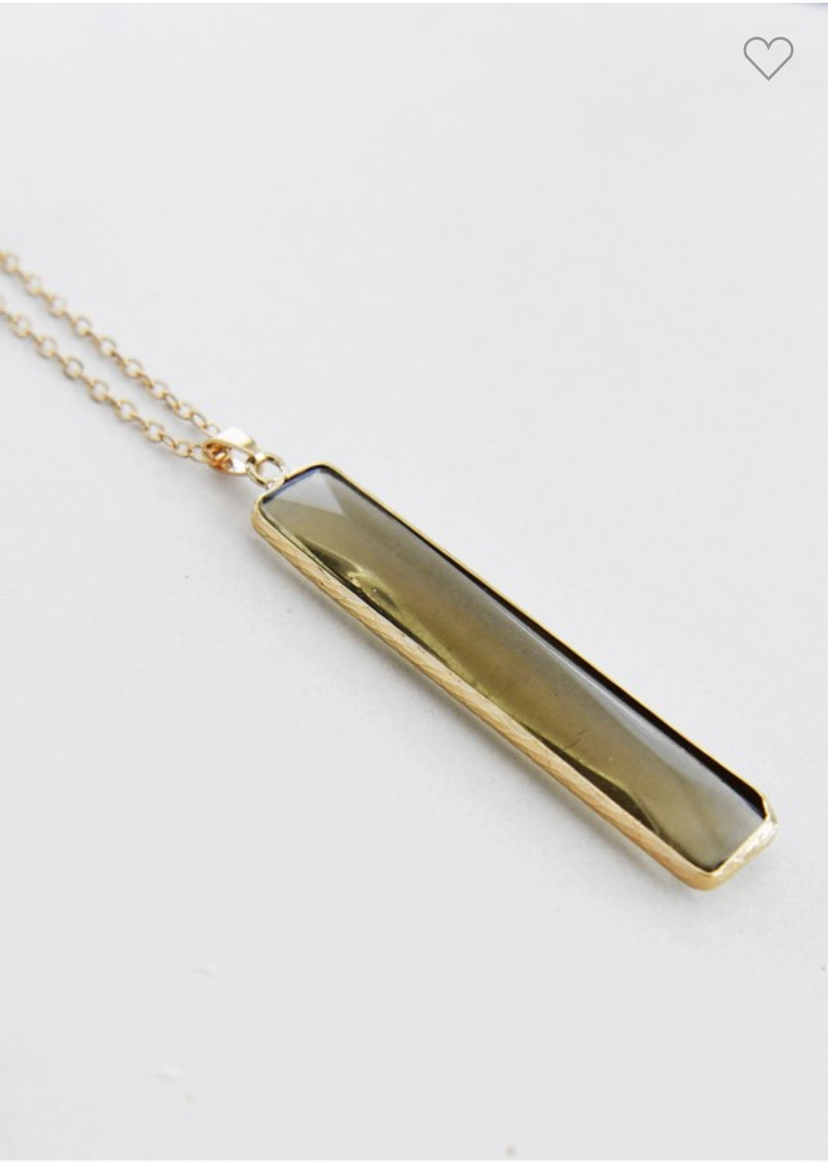 Vertical Stone Bar Pendant Necklace