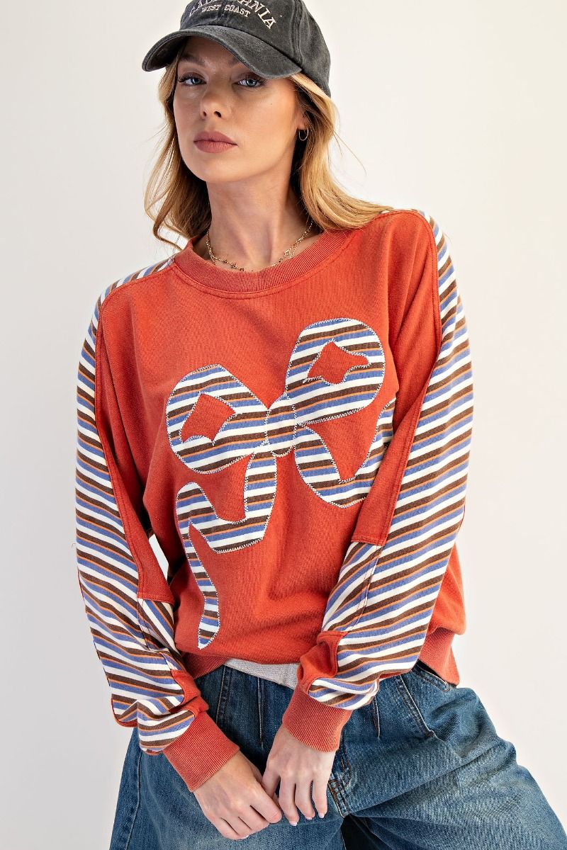 Striped Bow Sweatshirt