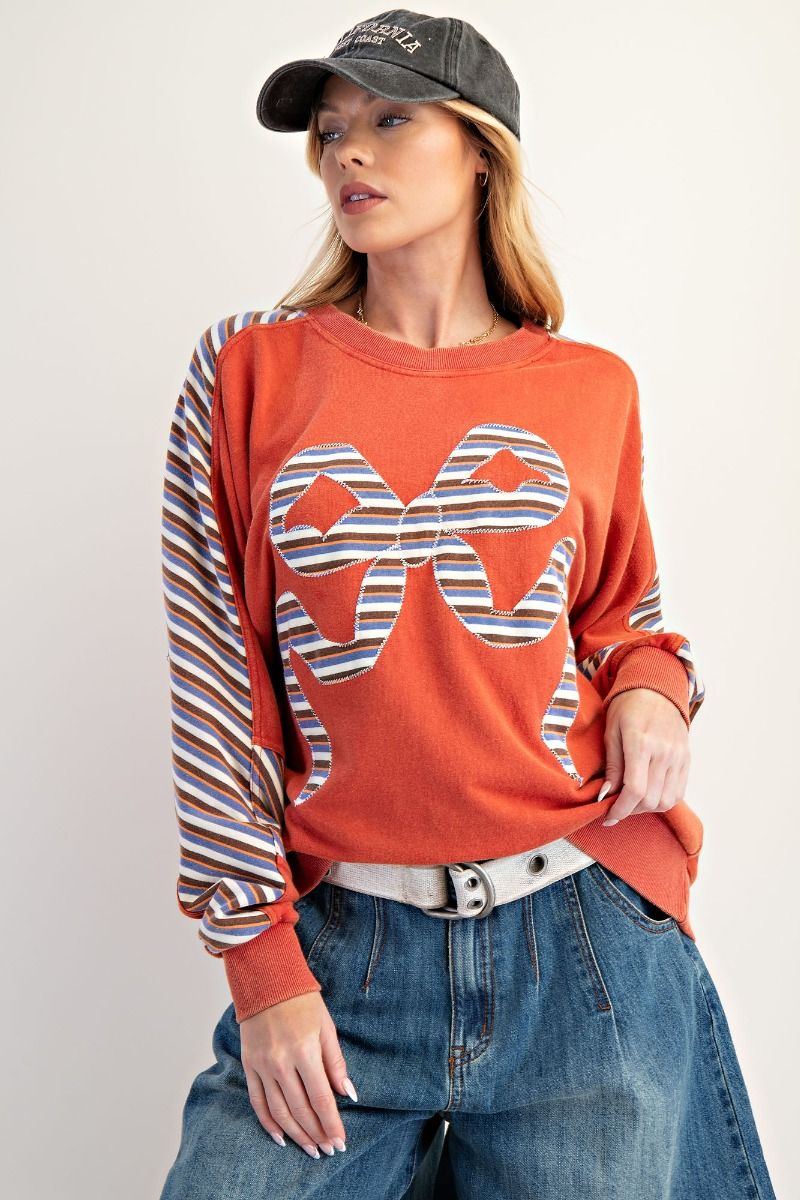 Striped Bow Sweatshirt