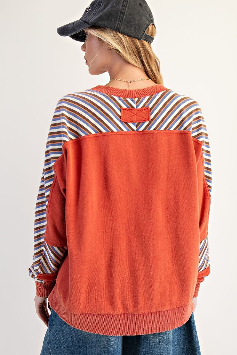 Striped Bow Sweatshirt