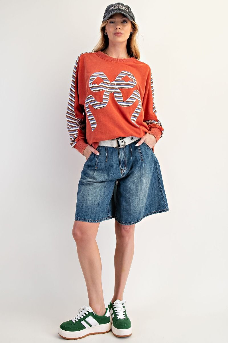 Striped Bow Sweatshirt