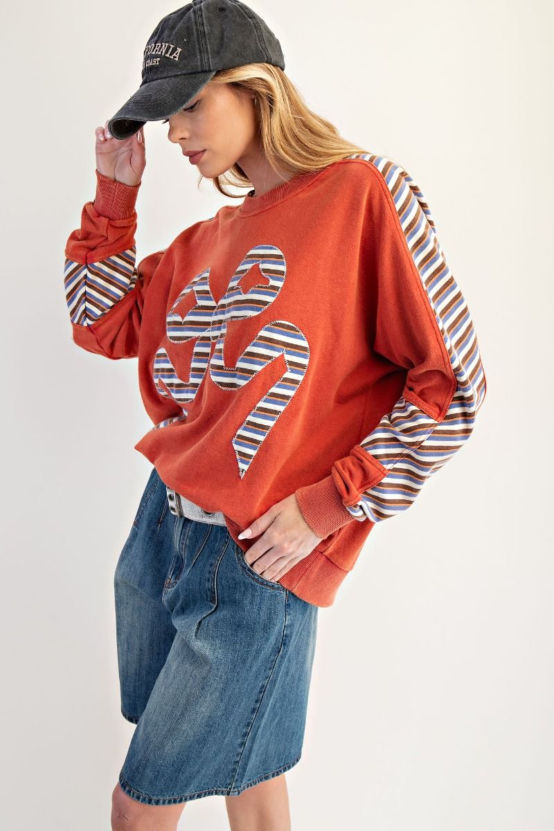Striped Bow Sweatshirt