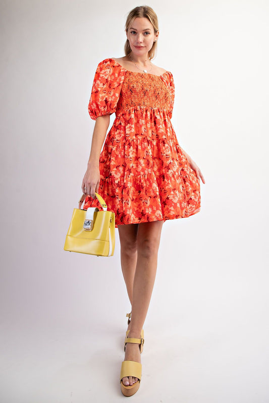 Orange Tropical Dress