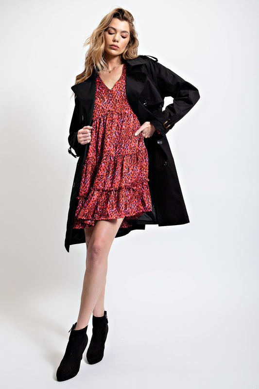 Bright Leopard Ruffled Dress