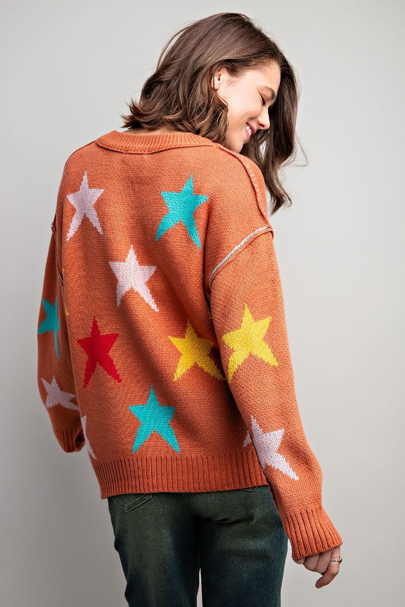 Orange Stars Sweater