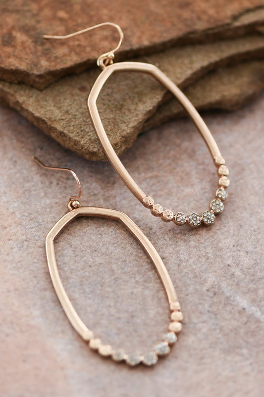 Oblong Hoop French Wire Earring
