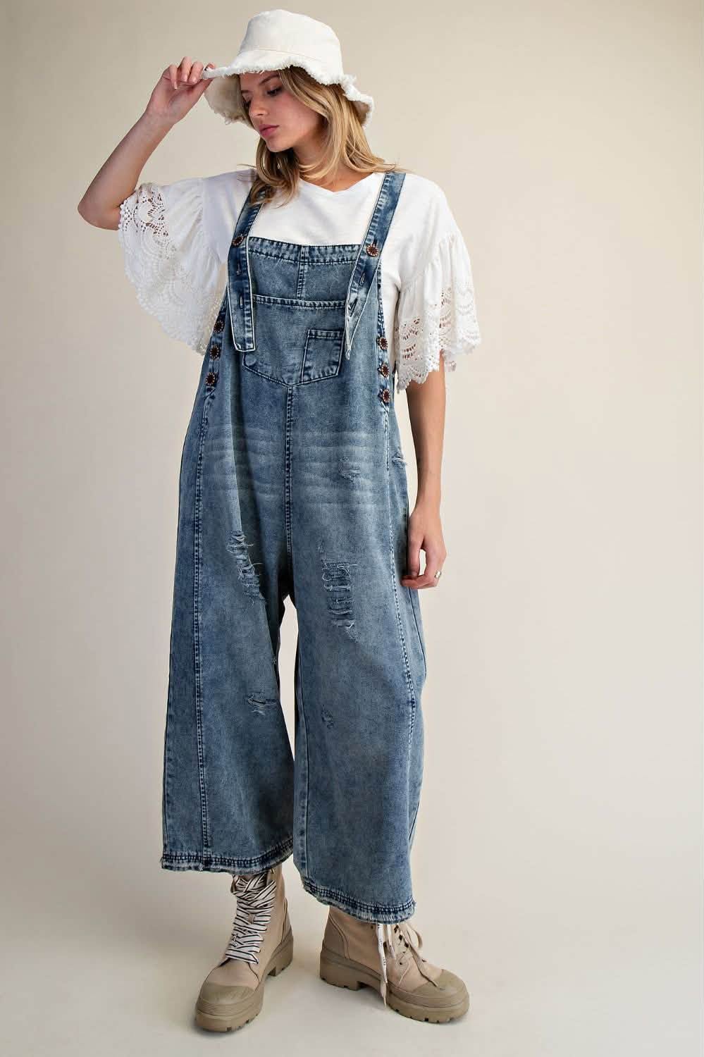 Oversized Cropped Overalls