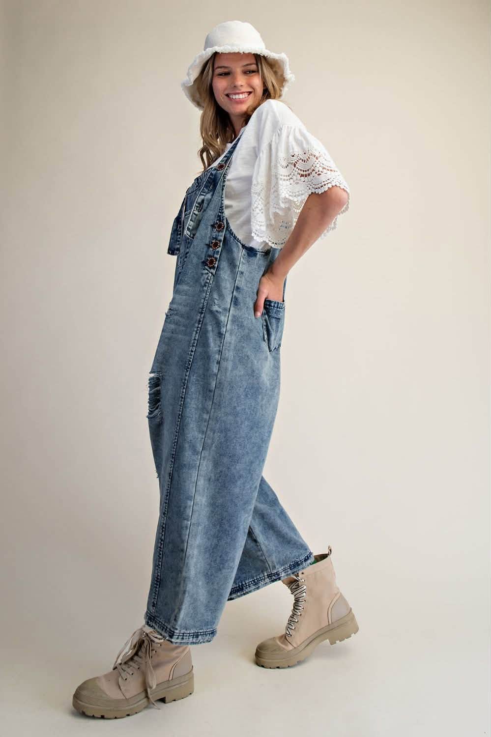 Oversized Cropped Overalls