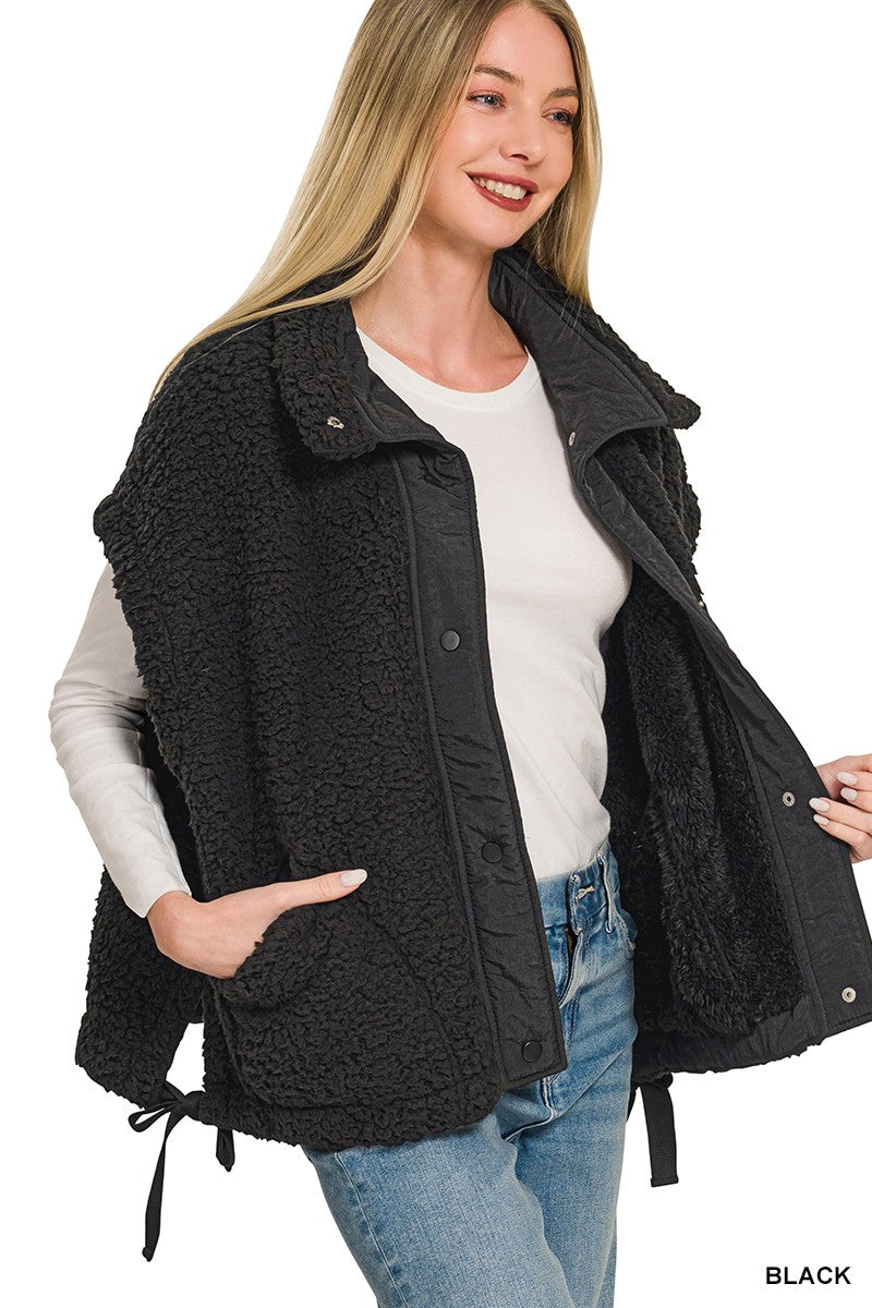 Oversized Teddy Bear Fleece Vest