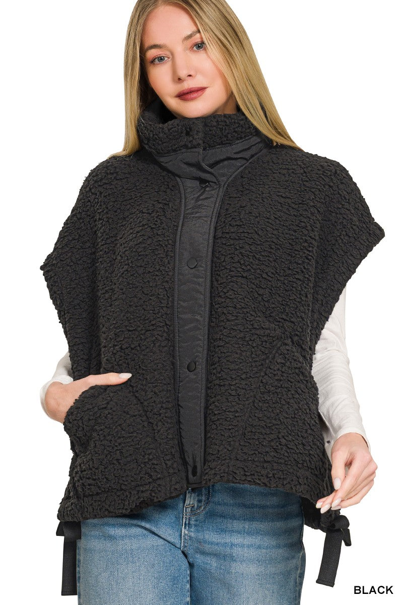 Oversized Teddy Bear Fleece Vest