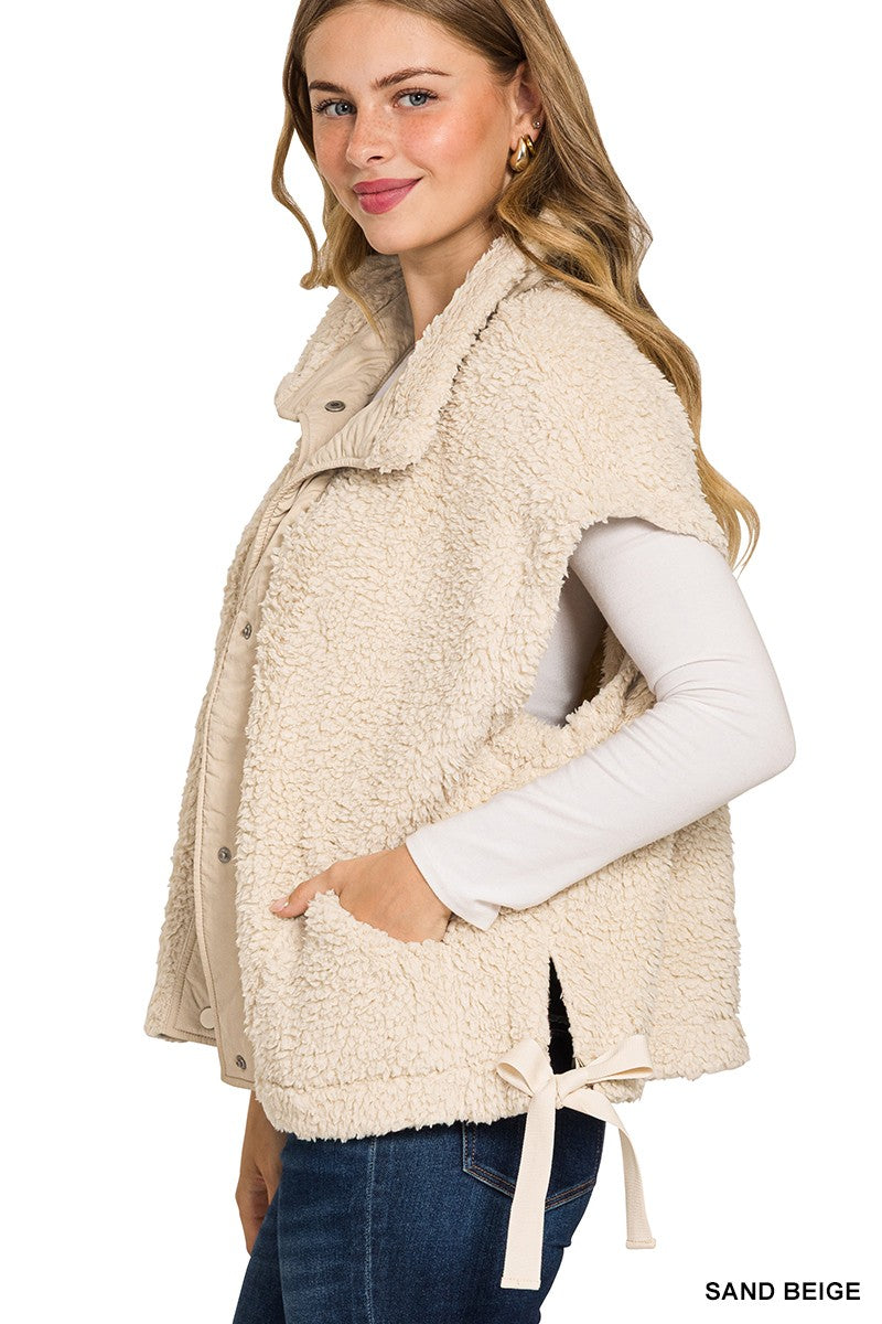 Oversized Teddy Bear Fleece Vest
