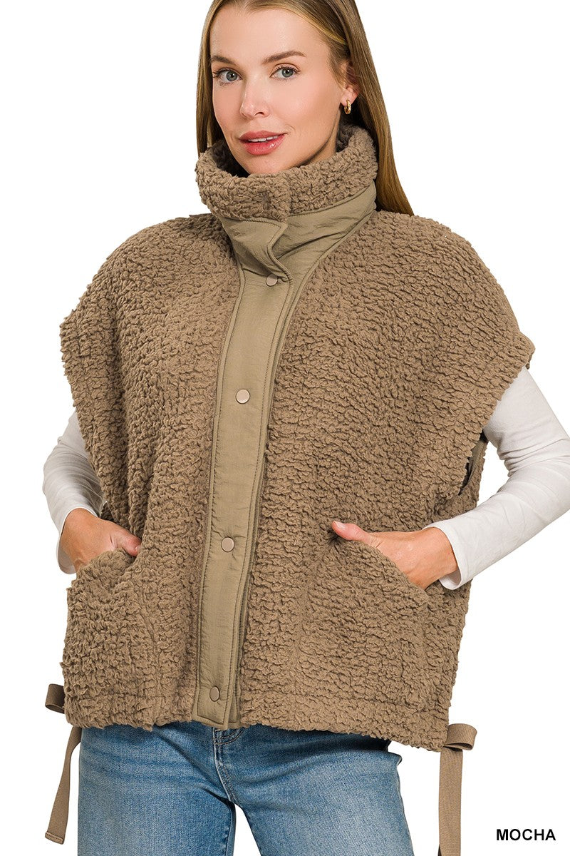 Oversized Teddy Bear Fleece Vest