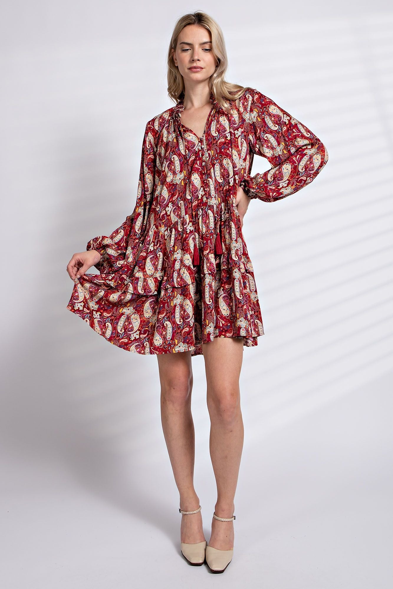 Red Paisley Boho Dress