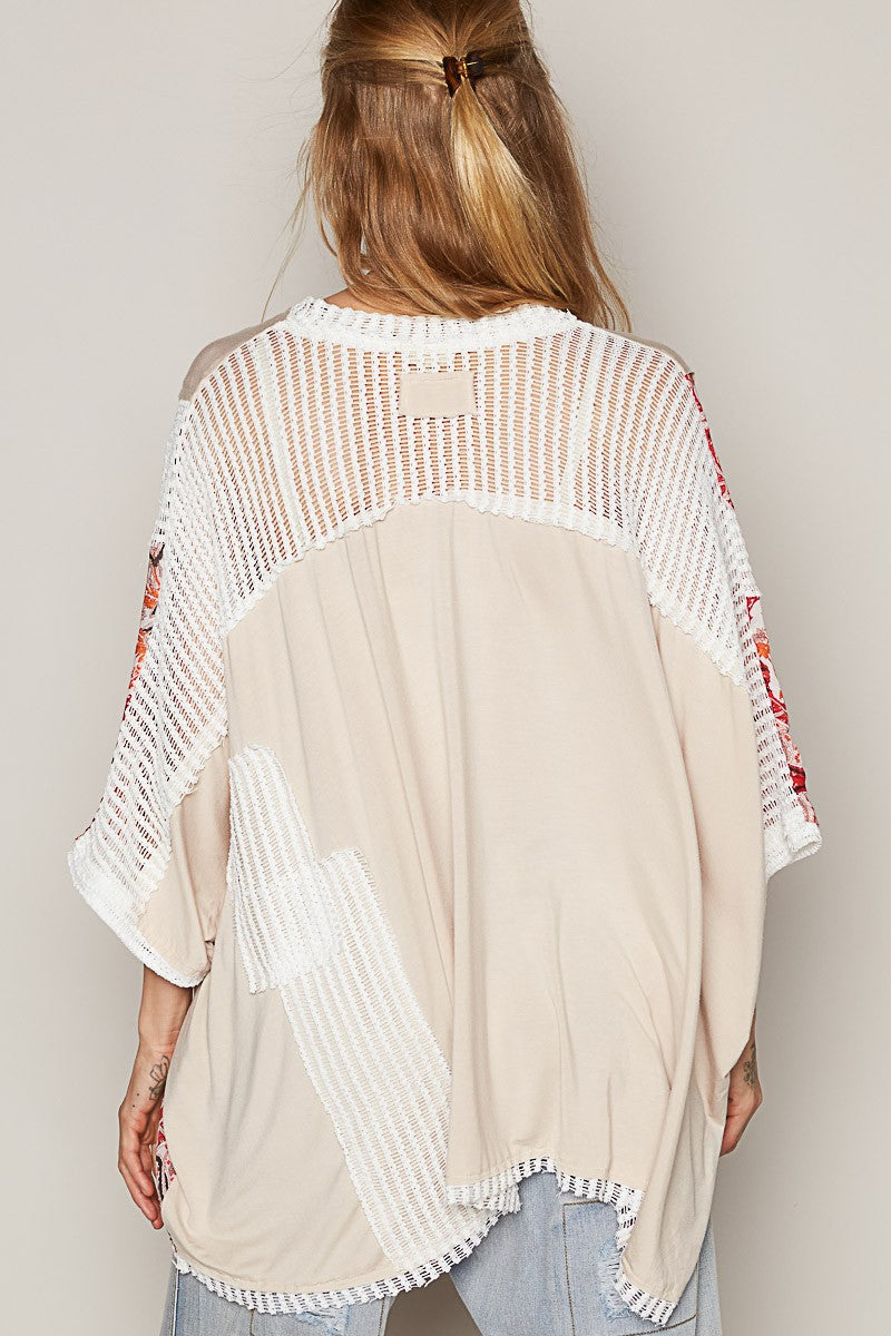 Oversized Patchwork Lace Top