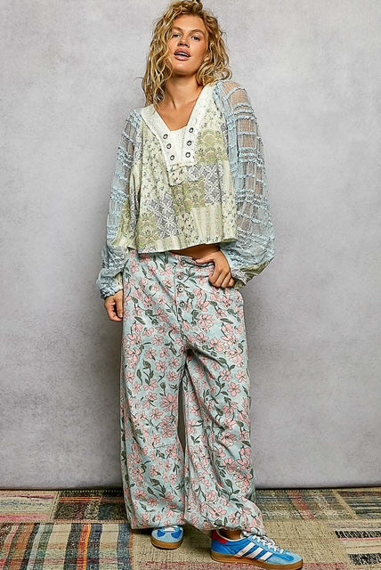 Riveted Patchwork Lace Top