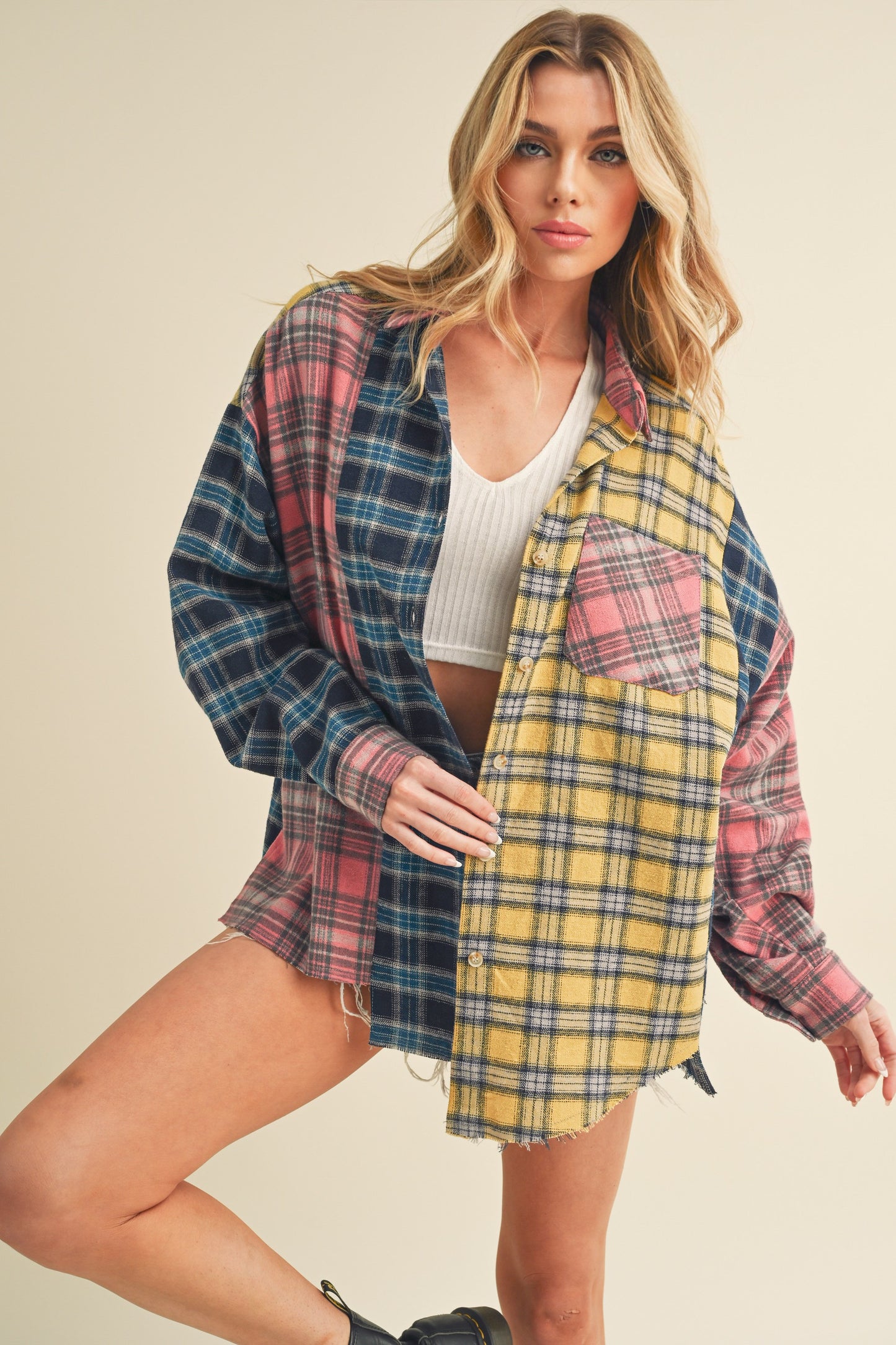 Pink Patchwork Plaid Flannel