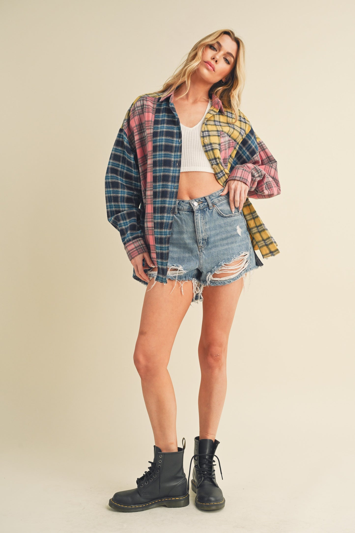 Pink Patchwork Plaid Flannel
