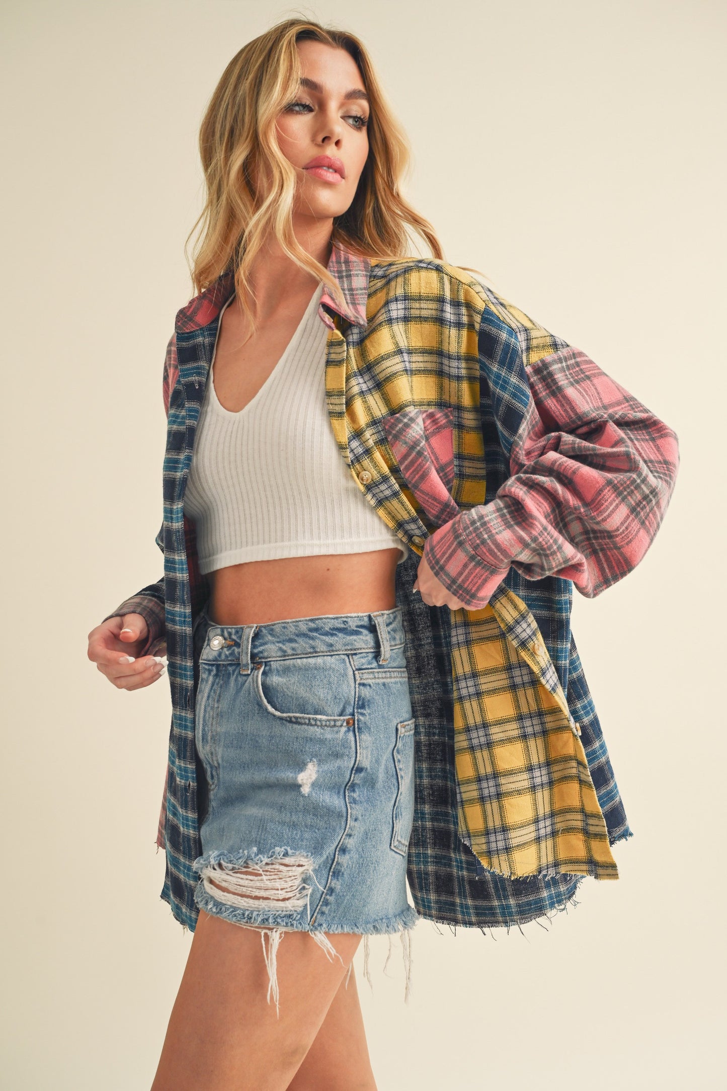 Pink Patchwork Plaid Flannel