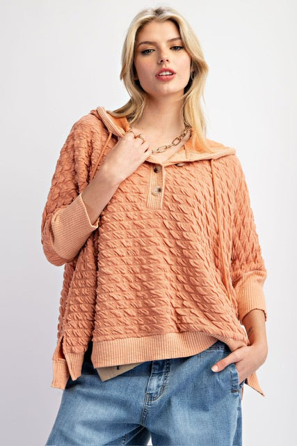 Textured Boxy Hoodie