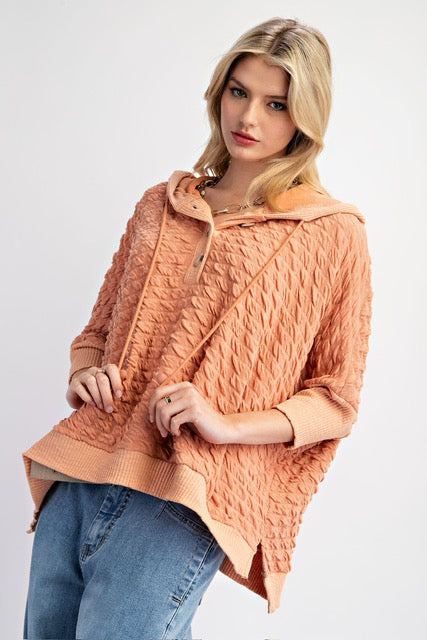 Textured Boxy Hoodie