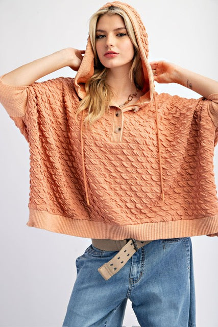 Textured Boxy Hoodie
