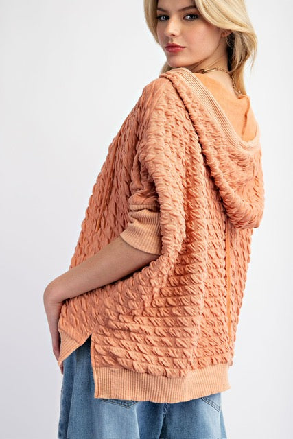 Textured Boxy Hoodie