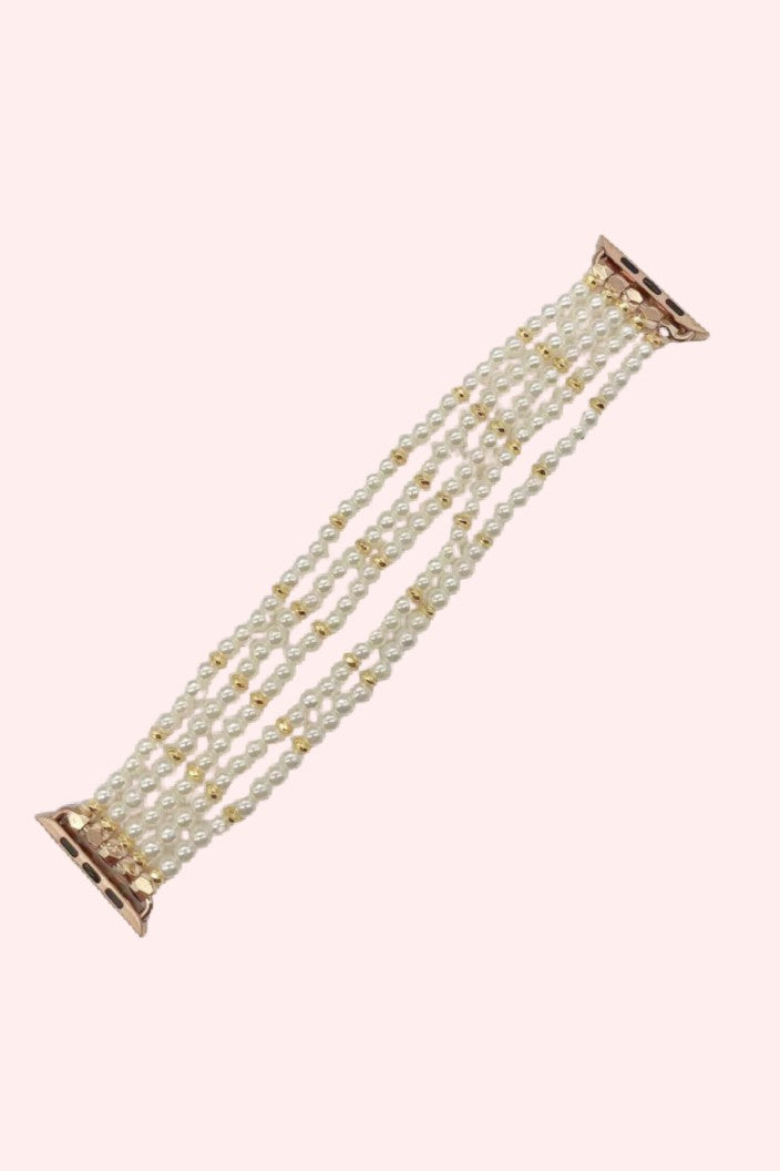 Pearl and Gold apple watch band