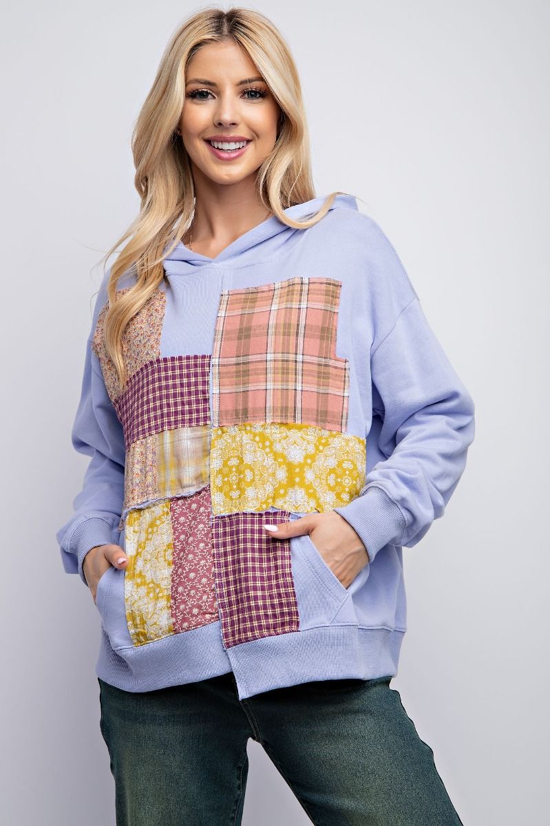 Periwinkle Patchwork Hoodie