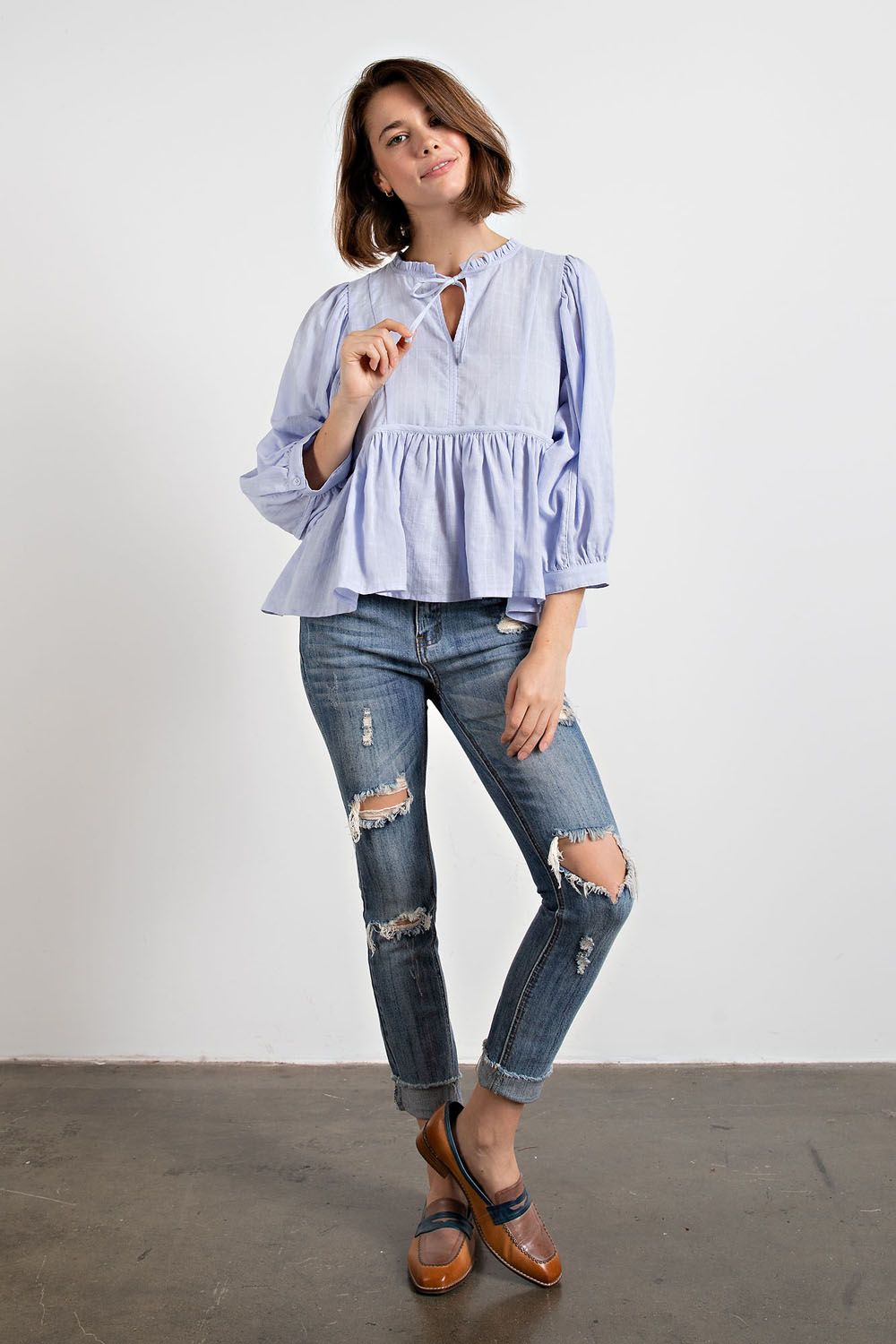 Periwinkle Peplum Top