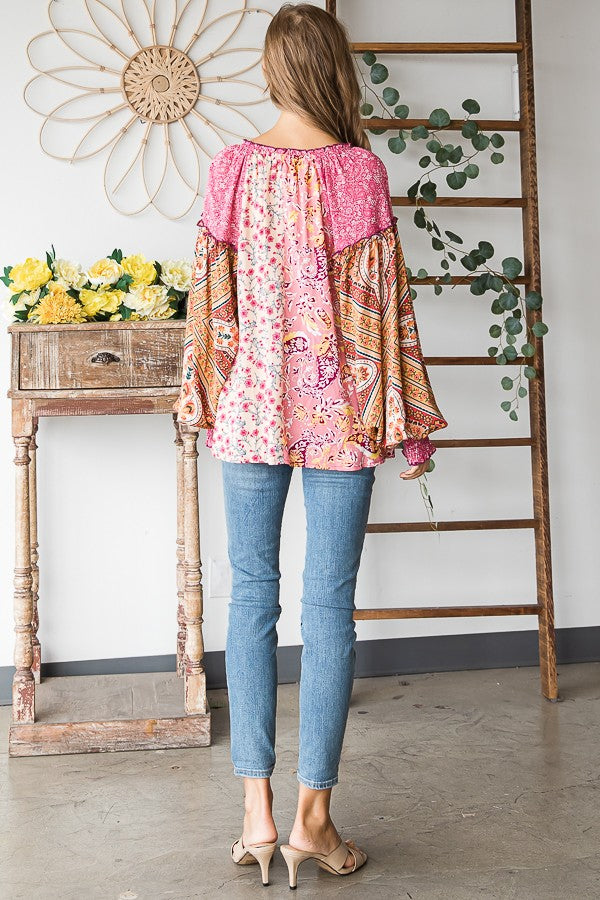 Pink Boho Blouse