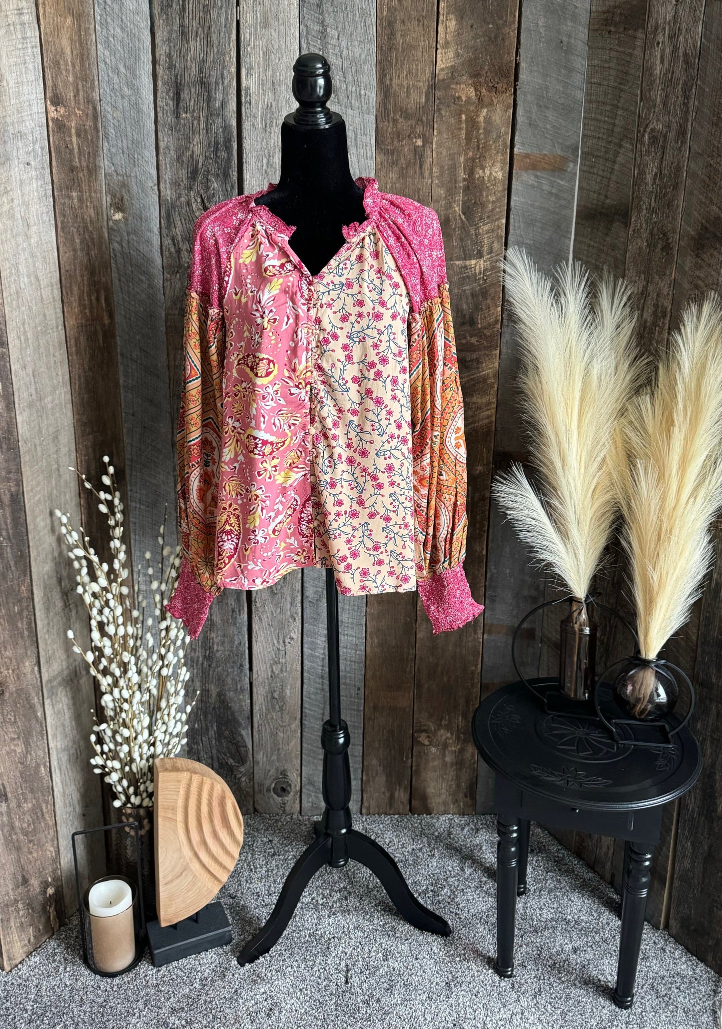 Pink Boho Blouse