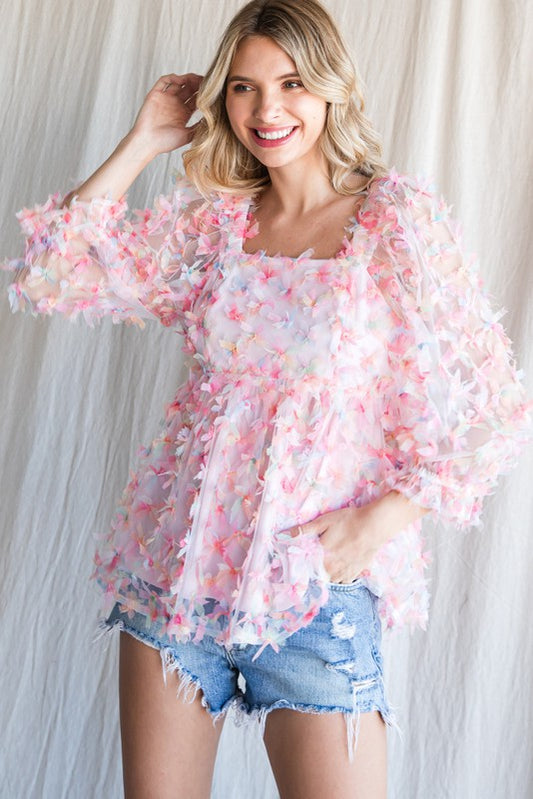 Chiffon Bow Top Plus