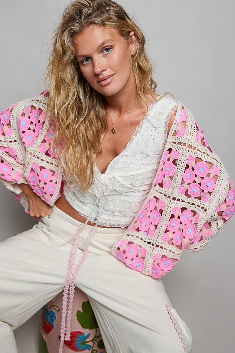 Crocheted Daisy Cardi