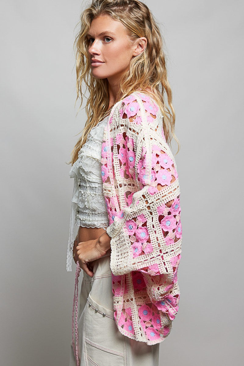 Crocheted Daisy Cardi