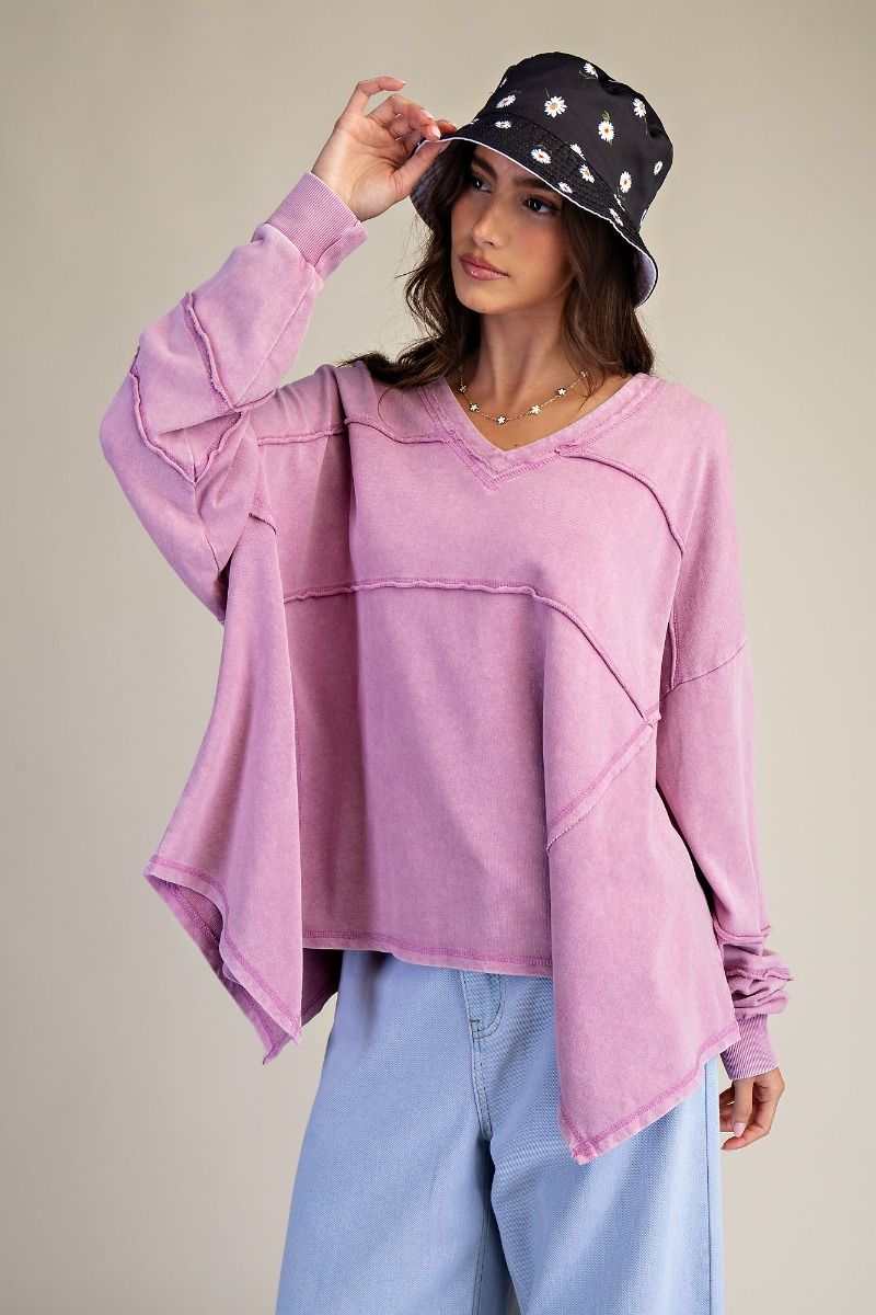 Dusty Rose Shark Bite Top