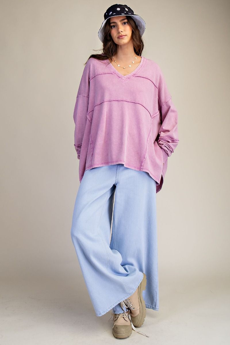 Dusty Rose Shark Bite Top