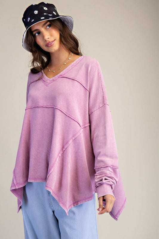 Dusty Rose Shark Bite Top