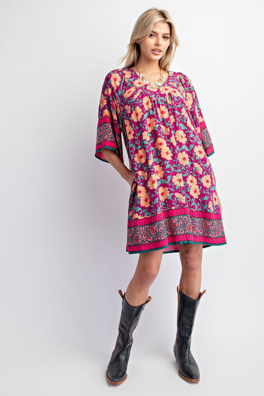 Floral Bordered Dress