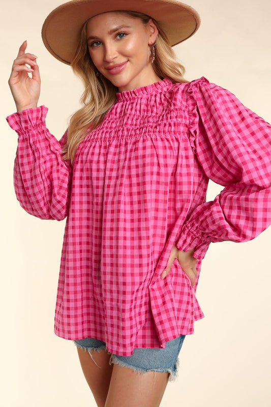 Pink and Fushia Gingham Top