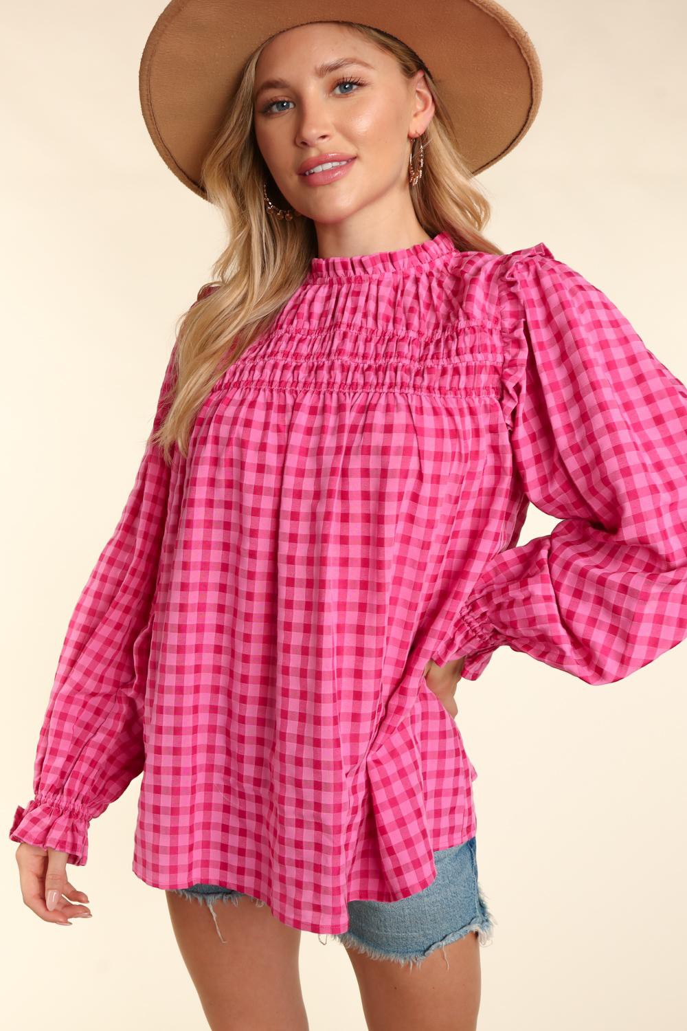 Pink and Fushia Gingham Top