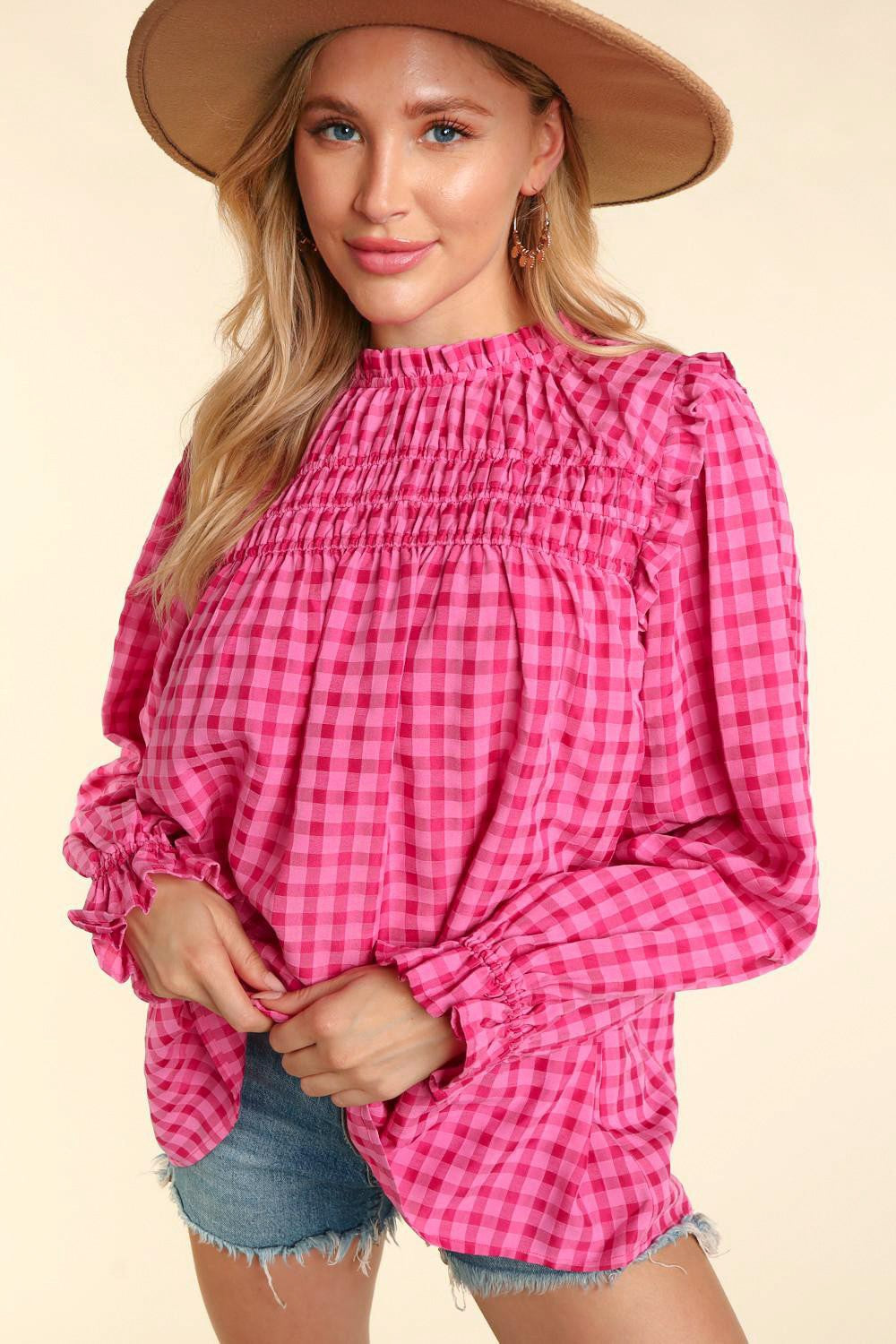 Pink and Fushia Gingham Top